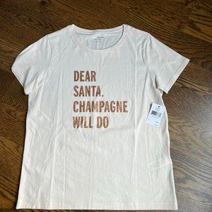 NWT Kate Spade Size S White "Dear Santa" T-Shirt